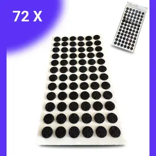 Fsw-Products Anti Kras Vloerbeschermers Viltjes Zwart - 72 Stuks - Ø15mm - 3mm Dik - Zelfklevend Meubelvilt - Vloerglijders - Stoelviltjes - Vilt - Plakvilt