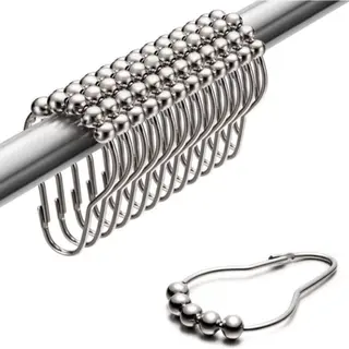 Fsw-Products - 6 Stuks - Gordijnringen - Gordijnhaken - Douchegordijn - Rvs - Douchegordijnring - Lengte 7cm