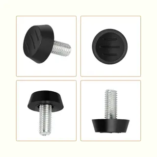 Fsw-Products – 4x Stelvoeten Met Viltjes – M6 Schroefdraad – Ø20 Mm – Hoogte 25 Mm – Zwart/Zilver – Meubelstelpoten – Kunststof & Rvs