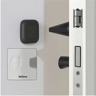 Fsw-Products Fsw Deurstoppers - Set Van 2 Zelfklevende Stootdoppen - Vierkante Deurbescherming - Zwart - Ideaal Voor Binnendeuren En Deurklink Bescherming