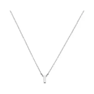 Yo&No - Ketting - Zilver - Anker - Letter I - 1, 1 Mm - 41 + 4 Cm - Sieraden Vrouw - Gerhodineerd - Zilver 925