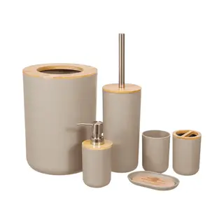 Igoods Badkamerset - Badkamer - Accessoires - Set Van 6 - Zeepdispenser - Zeephouder - Tandenborstelhouder - Prullenbak - Drinkbeker - Toilethouder