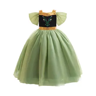 Prinsessendroom - Anna's Avonturenjurk - 122/128 (6/7 Jaar) - Prinsessenjurk - Verkleed Kleding - Feestjurk