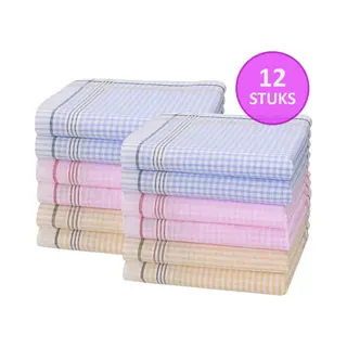 Sorprese Milana - Zakdoeken Dames - 12 Zakdoeken - Italiaans Katoen - Zakdoek - Cadeau