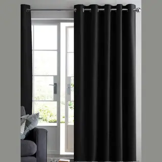 Maroyathome Ruben - Gordijn - Verduisterend - Met Ringen - Kant En Klaar - 150 X 250 Cm - 150 Cm Breedte En 250 Cm Lengte - Zwart - 1 Stuk
