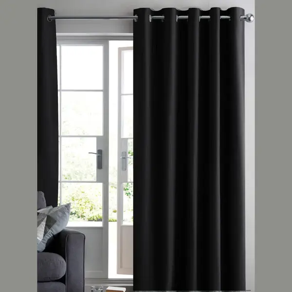 Maroyathome Ruben - Gordijn - Verduisterend - Met Ringen - Kant En Klaar - 150 X 250 Cm - 150 Cm Breedte En 250 Cm Lengte - Zwart - 1 Stuk thumbnail