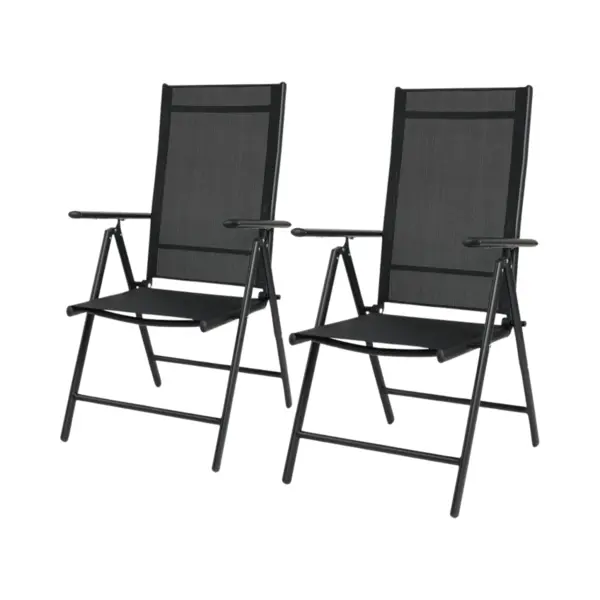 Lifa Garden Set Van 2 Aluminium Tuinstoelen – Verstelbaar – Max. 120 Kg – 69 X 56 X 106 Cm – Zwart thumbnail