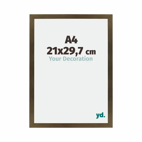 Yd. Your Decoration - Bilderrahmen Din A4 21x29.7 Cm - Bronze Dekor - Bilderrahmen Aus Mdf Mit Acrylglas - Antireflex - Din A4 21x29.7 Rahmen - Mura thumbnail