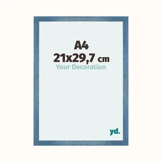 Your Decoration Fotokader A4 - 21x29, 7 Cm - Helder Blauw Geveegd - Mdf - Mura