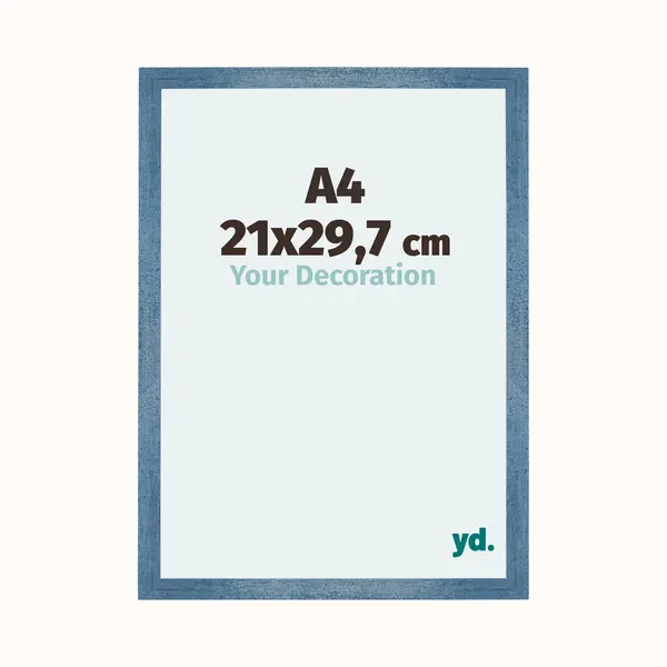 Your Decoration Fotokader A4 - 21x29, 7 Cm - Helder Blauw Geveegd - Mdf - Mura thumbnail