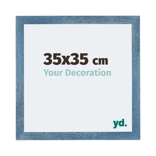 yd. Your Decoration - Fotolijst 35x35 Cm - Mdf - Helder Blauw Geveegd - Mura