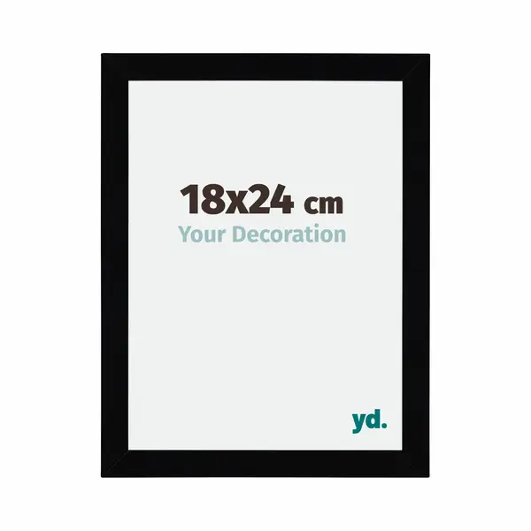 Yd. Your Decoration - Bilderrahmen 18x24 Cm - Schwarz Hochglanz - Bilderrahmen Aus Mdf Mit Acrylglas - Antireflex - 18x24 Rahmen - Mura thumbnail