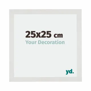 yd. Your Decoration - Fotolijst 25x25 Cm - Mdf Fotokader Met Acrylglas - Ontspiegeld Glas - Uitstekende Kwaliteit - Wit Mat - Mura,