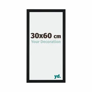 Yd. Your Decoration - Bilderrahmen 30x60 Cm - Schwarz Matt - Bilderrahmen Aus Mdf Mit Acrylglas - Antireflex - 30x60 Rahmen - Catania