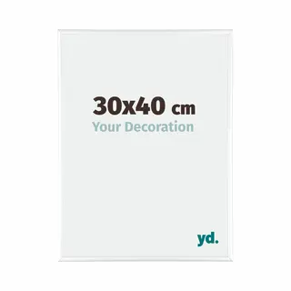 Yd. Your Decoration - Bilderrahmen 30x40 Cm - Weiß Hochglanz - Bilderrahmen Aus Aluminium Mit Acrylglas - Antireflex - 30x40 Rahmen - Kent