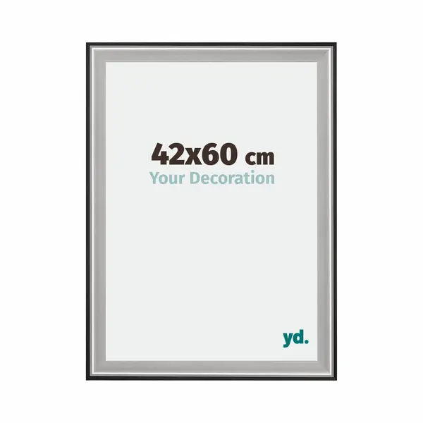 Your Decoration Fotokader 42x60 Cm - Zwart Zilver Gepolijst - Hout - Birmingham thumbnail