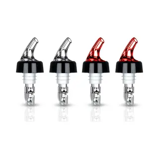Minismus Precisie Schenktuit (2CL / 4CL) Kogel Maatschenker 4 Stuks - Kogelschenktuit 20 Ml En 40 Ml Voor Horeca - Rood (4CL) & Transparant (2CL)