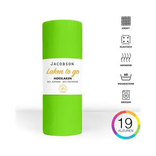 Jacobson - Hoeslaken - 180x200cm - Jersey Katoen - Tot 25cm Matrasdikte - Groen