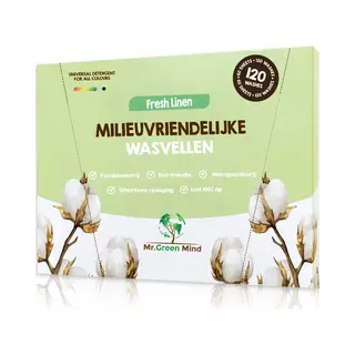 Mr. Green Mind Wasstrips/ Wasmiddeldoekjes Fresh Linen 120 Wasbeurten