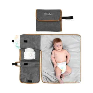 LittleLaughs Verschoningsmatje Voor Onderweg - Draagbaar Verschoonmatje - Luieretui - Perfect Kraamcadeau - Veel Ruimte & Waterbestendig