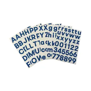 Afecto Plakletters Blauw | Alfabet Stickers | Met Cijfers | Hoogte 4 Cm