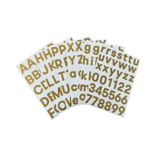 Afecto Plakletters Goud | Alfabet Stickers | Met Cijfers | Hoogte 4 Cm