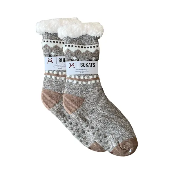 Sukats® Huissokken - Homesocks - Maat 41-46 - Antislip Sokken - Fluffy Sokken - Huissokken Heren - Slofsokken - Variant 7 - Meerdere Maten En thumbnail