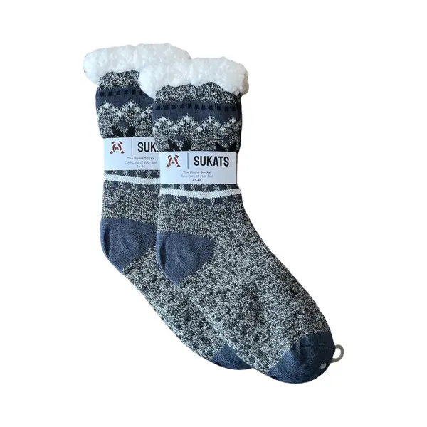 Sukats® Huissokken - Homesocks - Maat 41-46 - Antislip Sokken - Fluffy Sokken - Heren Huissokken - Slofsokken - Variant 8 - Meerdere Maten En thumbnail
