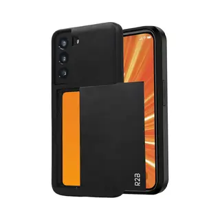 R2B Samsung Galaxy S22 Hoesje - Samsung S22 Telefoonhoesje Met Pasjeshouder En Screenprotector, Model Utrecht, Zwart En Robuust Design