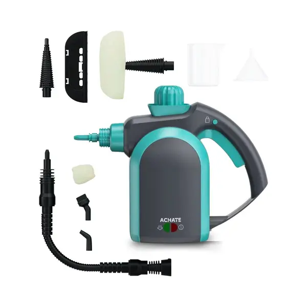 Achaté Handstoomreiniger – 12-in-1 Stoomreiniger & Handstomer – Vlekkenreiniger – Tapijtreiniger – Voor Badkamer, Keuken, Bank & Meubels – thumbnail