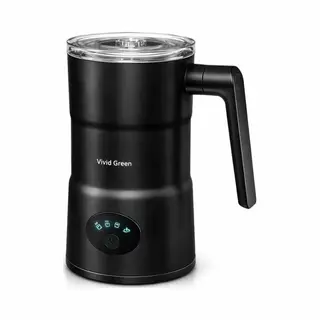Vivid Green 4-in-1 Melkopschuimer - Warm & Koud Melkschuim - Antikleeflaag - Elektrische Melkschuimer - Zwart