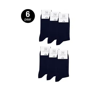 Jacob & Roy's 6 Paar Blauwe Sokken - Kousen - Heren & Dames - Katoen - Navy - Maat 43-46 - Socks - Naadloos
