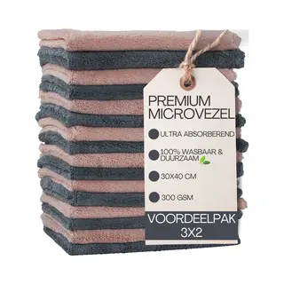 Ms.Clear ProDry - Premium Microvezeldoekjes - Set Van 3x2 Poetsdoeken - 30x40cm - 300gsm - Hoge Kwaliteit - Multi Wasbaar - Effectief Zonder