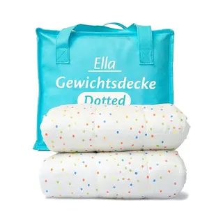 Ella Verzwaringsdeken Kind 2, 4kg - Oeko-Tex Katoen Zwaartedeken 90 X 120cm - Weighted Blanket - Verzwaarde Deken Stippen