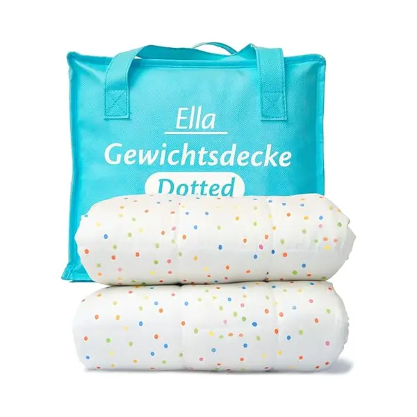 Ella Gewichtsdecke Kinder 2, 4 Kg 90x120 Cm – Therapiedecke, Für Stressabbau & Angstzustände, Hypoallergene Glasperlen, Weiche & Kühlende thumbnail