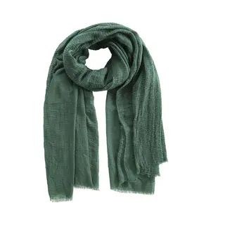 Emilie Scarves The All Time Essential Scarf - Sjaal - Emerald Groen - Linnen - Viscose