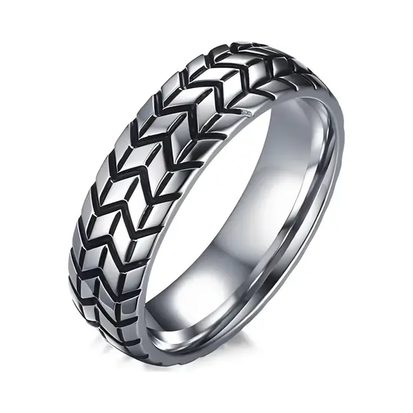 Ring Heren Zilverkleurig Staal - Zilverkleurige Ring Dames - Rvs Ringen Voor Man En Vrouw Van Mauro Vinci - Met Geschenkverpakking - Sinterklaas thumbnail