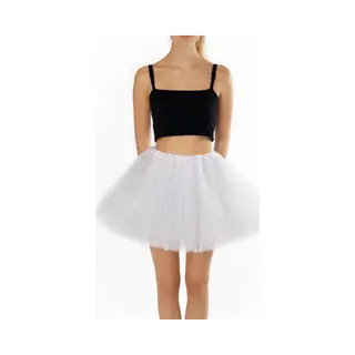 Kimu® Tutu Wit Tule Rokje - Maat 110 116 122 128 134 140 - Witte Petticoat Rok Kind - Ballet Pakje Meisje Fee Engeltje Unicorn Festival