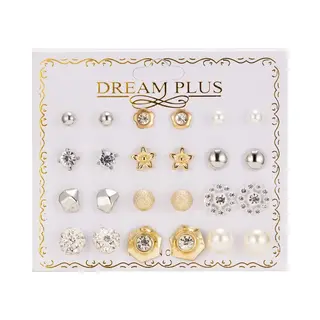 Fako Bijoux® - 12 Paar Oorbellen Op Kaart - Steker - Mix - 12 Paar - Peace & Chill