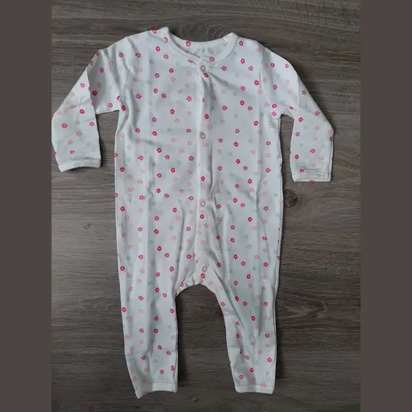 Baby New Born Pyjama, Biologisch Katoen, Meisjes, Maat 50/56, "bloemetjes" thumbnail