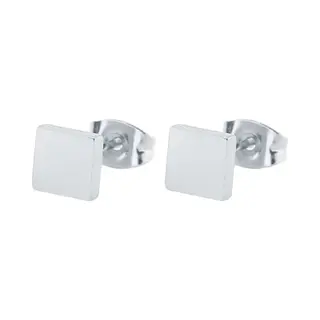 Cilla Jewels Dames Oorbellen Knoppen Zilverkleurig Vierkant Edelstaal-6mm