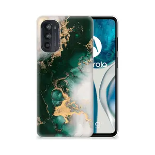 B2Ctelecom Tpu Siliconen Hoesje Voor Motorola Moto G52/G82 Marmer Groen