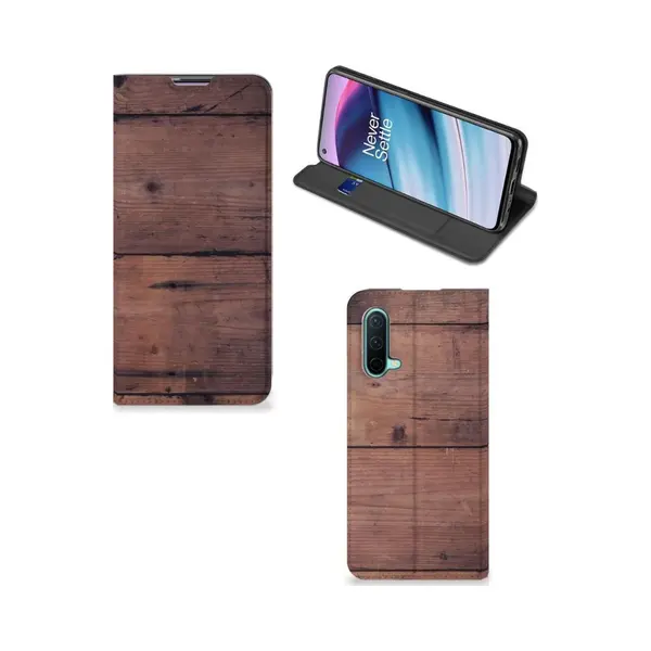 B2Ctelecom OnePlus Nord Ce 5G Book Wallet Case Old Wood thumbnail