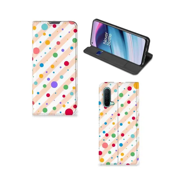 B2Ctelecom Book Case Voor OnePlus Nord Ce 5G Hoesje Met Magneet Dots thumbnail