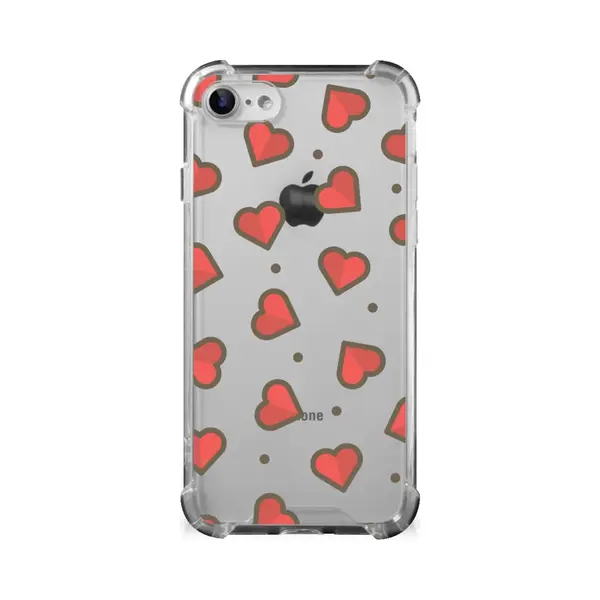 B2Ctelecom IPhone Se 2022/2020 | IPhone 8/7 Doorzichtige Silicone Hoesje Hearts thumbnail