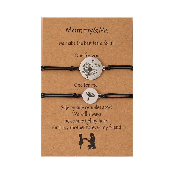 Bixorp Friends Vriendschapsarmbandjes Voor 2 Met Zilverkleurige Paardenbloem - Bff ArmbandMeisjes - Best Friends Armband Vriendschap Cadeau Voor Twee thumbnail