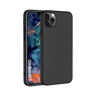 Lennexo Zwart Hoesje Geschikt Voor IPhone 13 Pro Max - Zwarte Siliconen Hoesje - Tpu Back Cover Hoes - Zwart