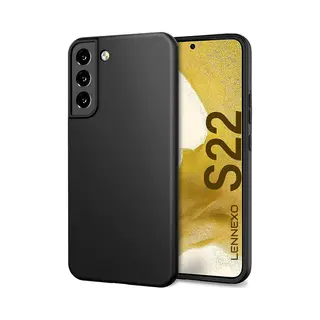 Lennexo Zwart Hoesje Geschikt Voor Samsung Galaxy S22 - Zwarte Siliconen Hoesje - Tpu Back Cover Hoes - Zwart
