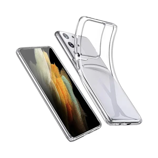 Lennexo Transparant Hoesje Geschikt Voor Samsung Galaxy S21 Ultra Hoesje - Back Cover Telefoonhoesje thumbnail