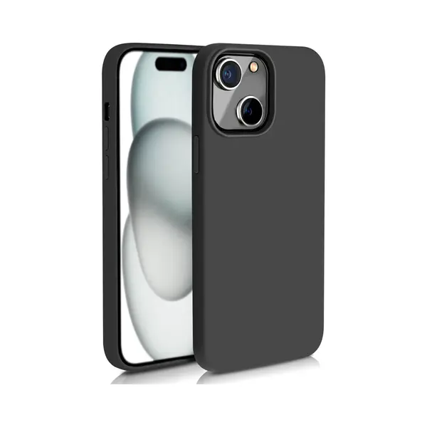 Lennexo Zwart Hoesje Geschikt Voor IPhone 15 - Zwarte Siliconen Hoesje - Tpu Back Cover Hoes - Zwart thumbnail